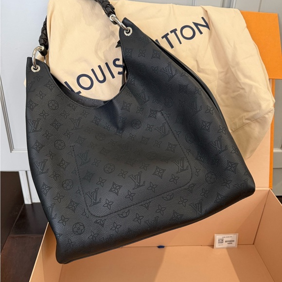 Louis Vuitton Black Monogram Embossed Braided-Handle Hobo - Picture 2 of 14